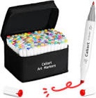 Caliart 168 Colors Alcohol Markers, Dual Tip Permanent Coloring Markers, Artist Drawing Sketch Art Markers for Adult Coloring Books, Markers Pen Set with Case for Teens Kids School Supplies