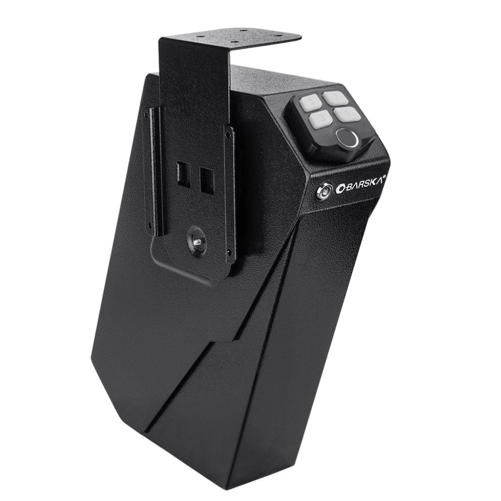 Barska AX13092 Pistol Biometric Keypad Safe | Quick Access | Handgun Desk Safe