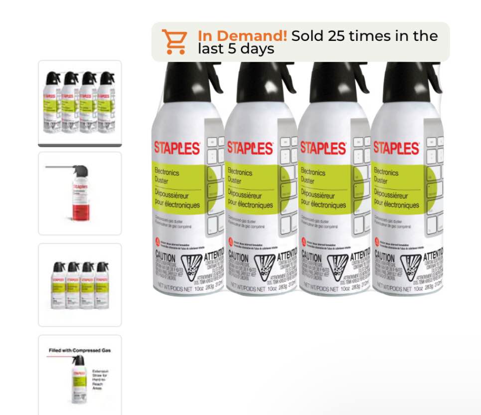 Staples Electronics Duster 10oz., 4/Pack