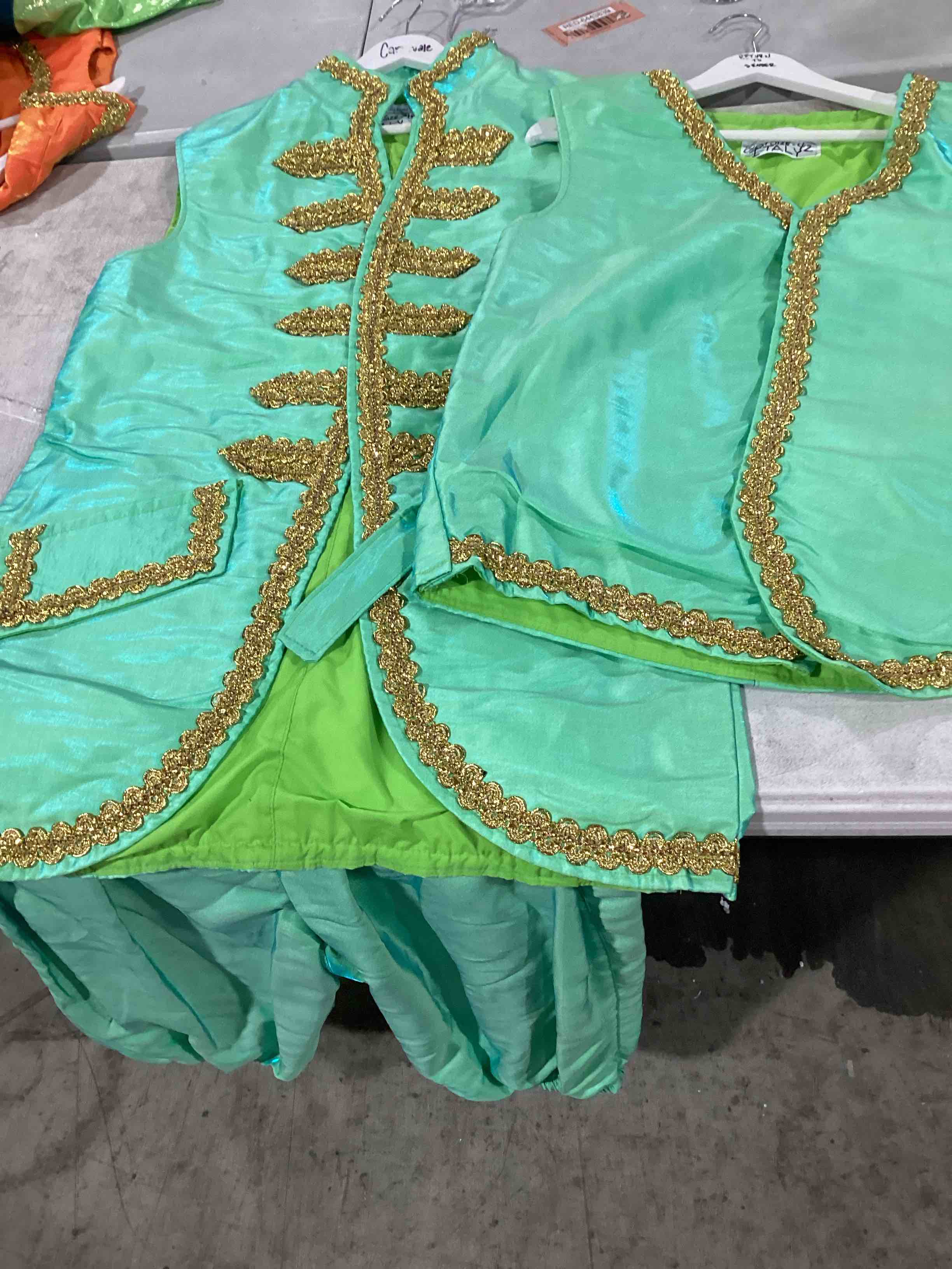 3 Pc carnival Parade costume Green And Gold 