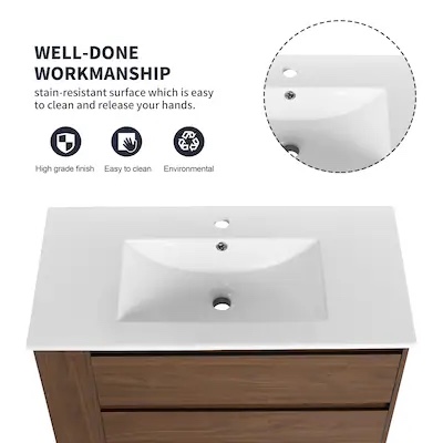 Swiss Madison 35” single ceramic vanity top 
