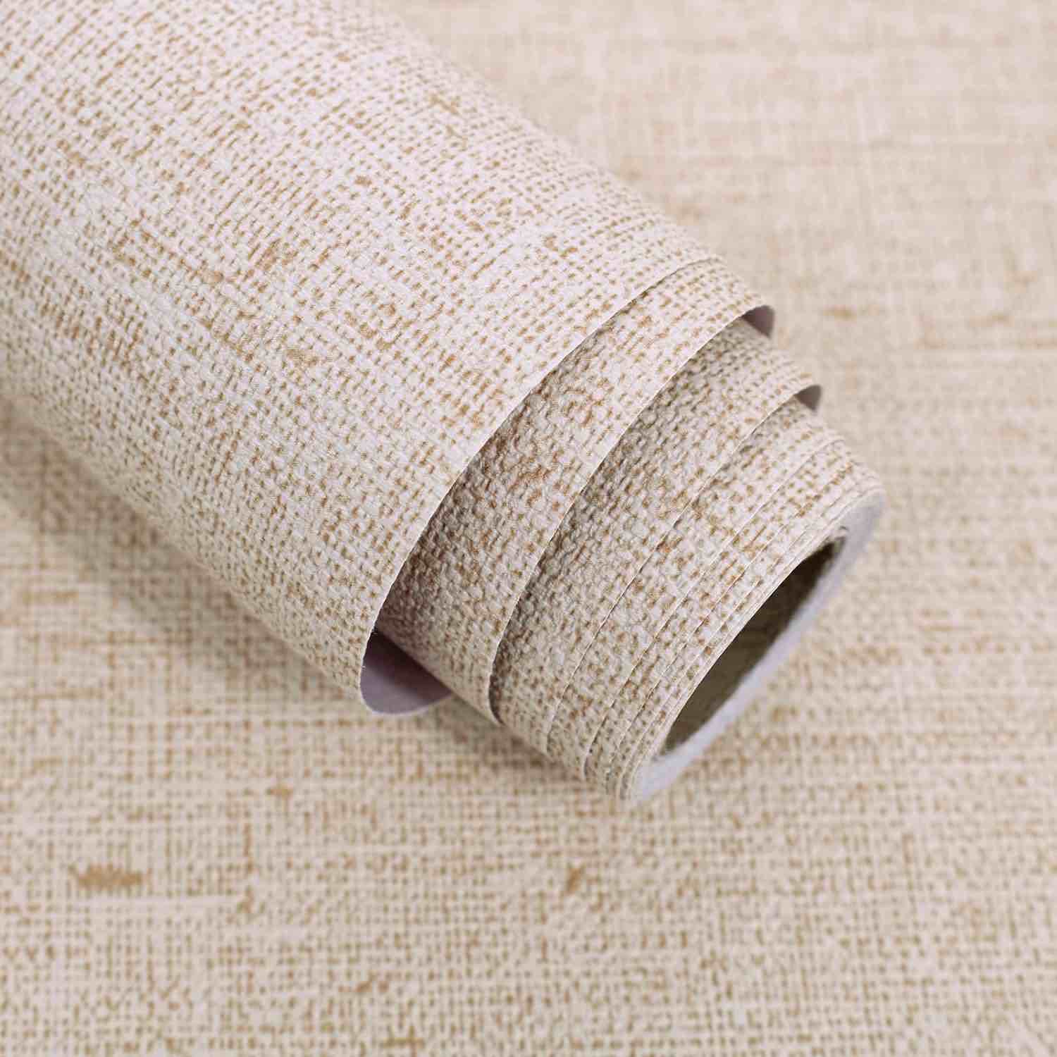 Papel tapiz beige con textura de tela de pasto para despegar y pegar, papel de contacto texturizado de 15.7 x 118.1 pulgadas, papel tapiz de lino sintético, papel de contacto vintage, papel de Visita la tienda de lenify