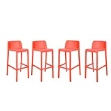 Casual Decore Outdoor Bar Stools Set of 4 with Height 29" & Footrest
