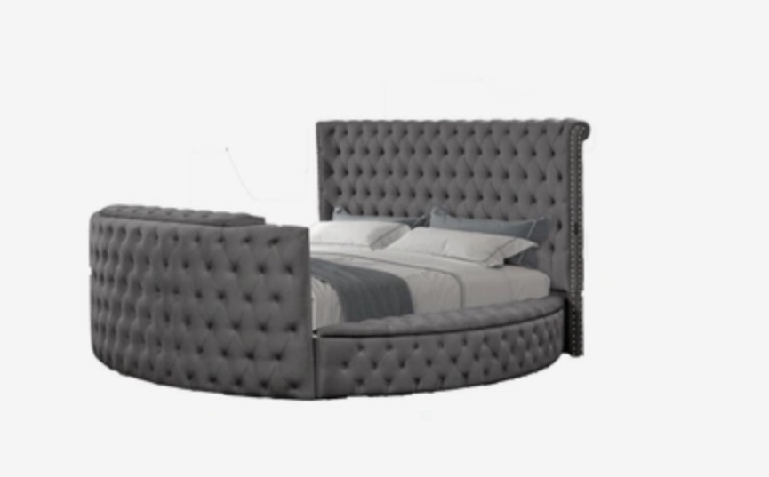 Maya Modern Style Queen/King Storage Bed Made with Wood, Built in USB Chargers & TV Stand Footboard(incomplete, King Footboard W 13 slats only )