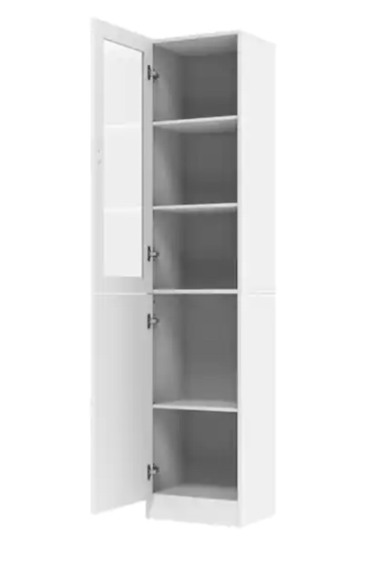  White Wood Storage Cabinet Buffet and Hutch Combination Cabinet With Shelves (158 Cabinet)