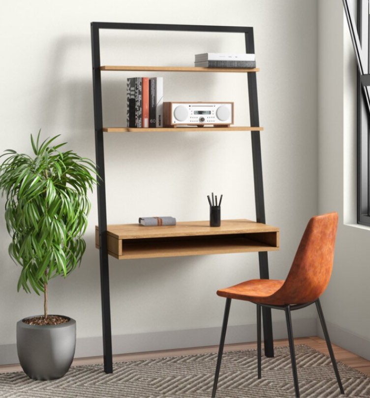 38"W Ladder Bookcase with Box Desk - Shelves and Box Desk(incomplete box 2 of 2 )