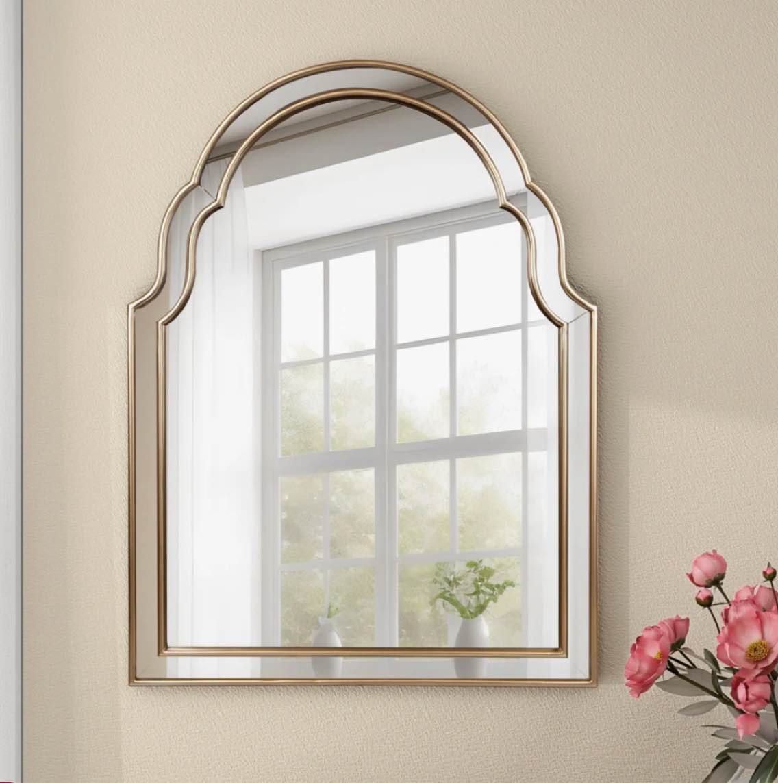 Euri Arch Antique Gold Wall Mirror for Wall Decor