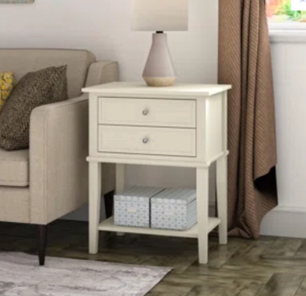 Dmitry 2-Drawer End Table with Storage