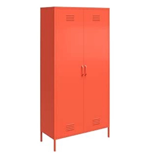Cache 2 Door Tall Metal Locker Style Storage Cabinet