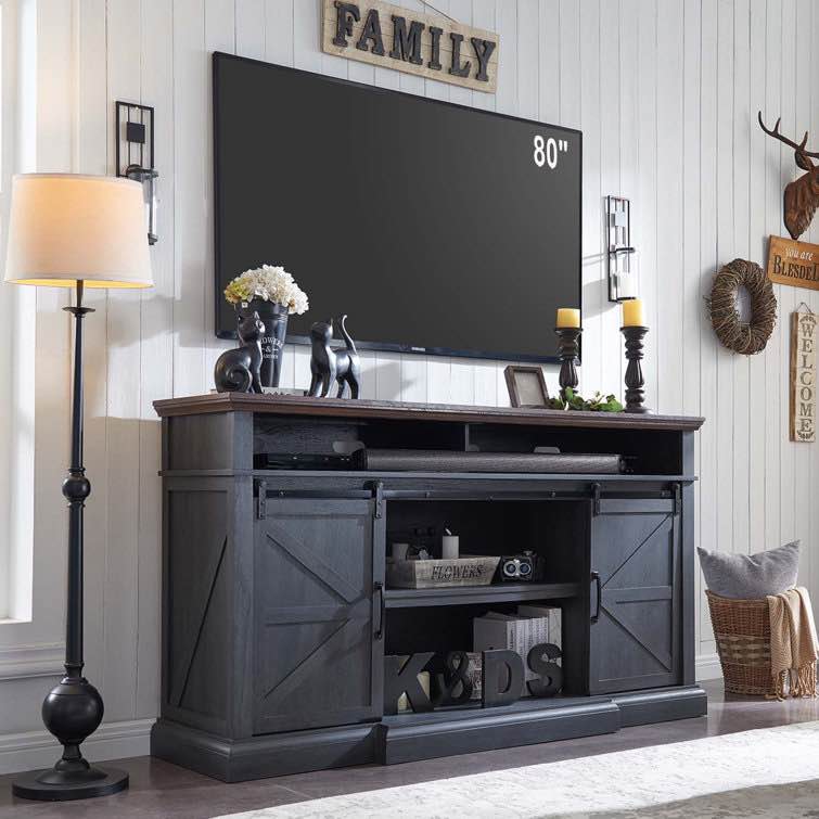 White Vrooman 70'' Media Console ( Box 1/2 Incomplete)