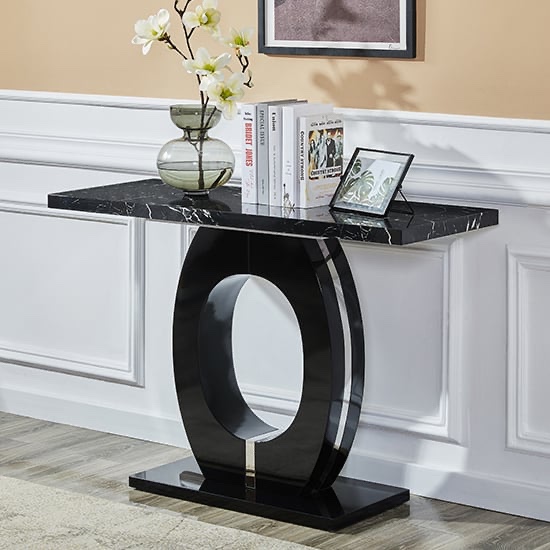 Modern Halo High Gloss Statement Luxury Console Table