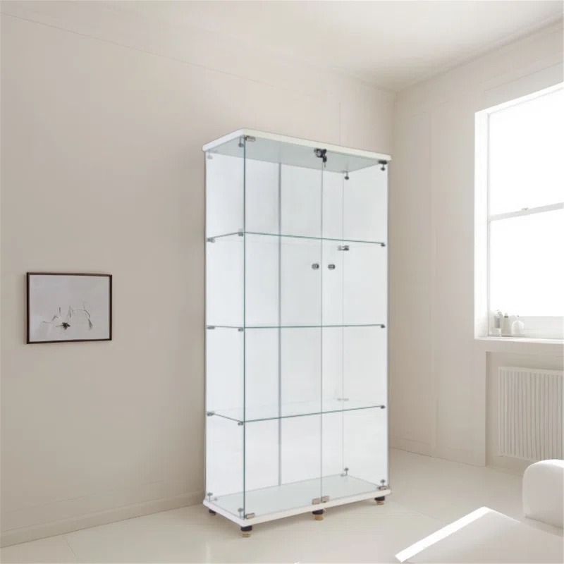 Dejoode Glass Display Cabinet with 4 Shelves and 2 Door