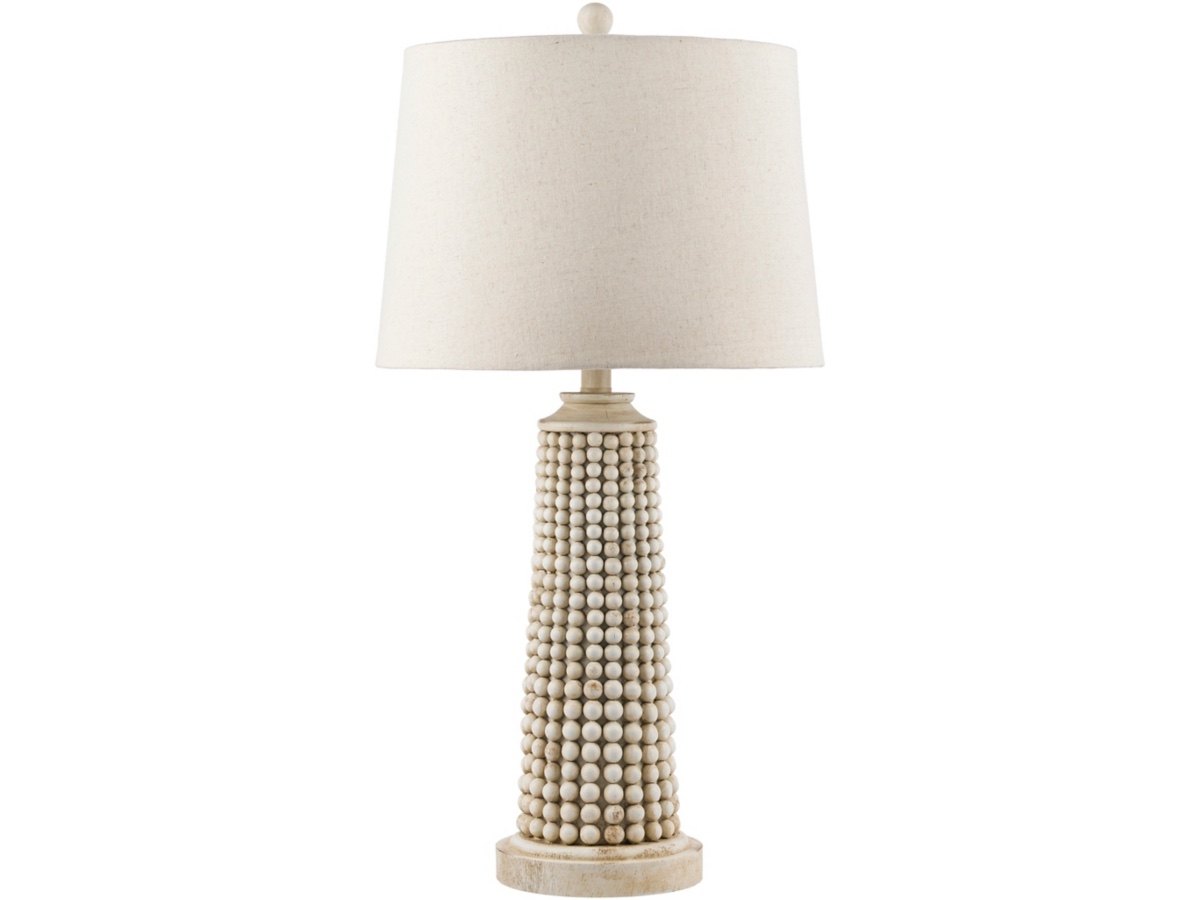 Surya Kaul 1-Light Contemporary Linen and Iron Table Lamp in Cream/Beige