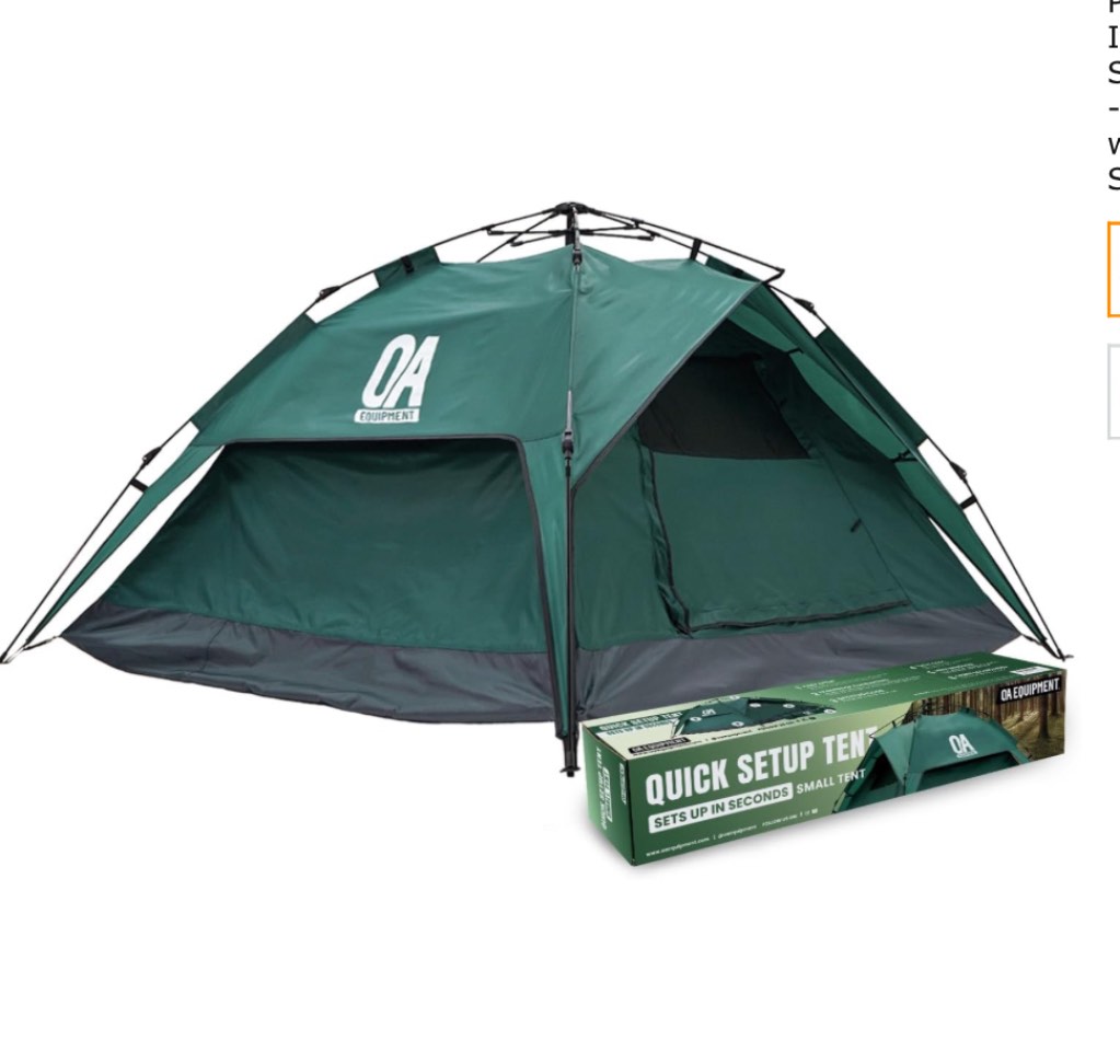 Quick Setup Tent - 2 Person Tent Pop Up - Small Tent for Camping Easy Set Up - Single Person Pop Up Tent - Waterproof with Double Wall & Taped Seams