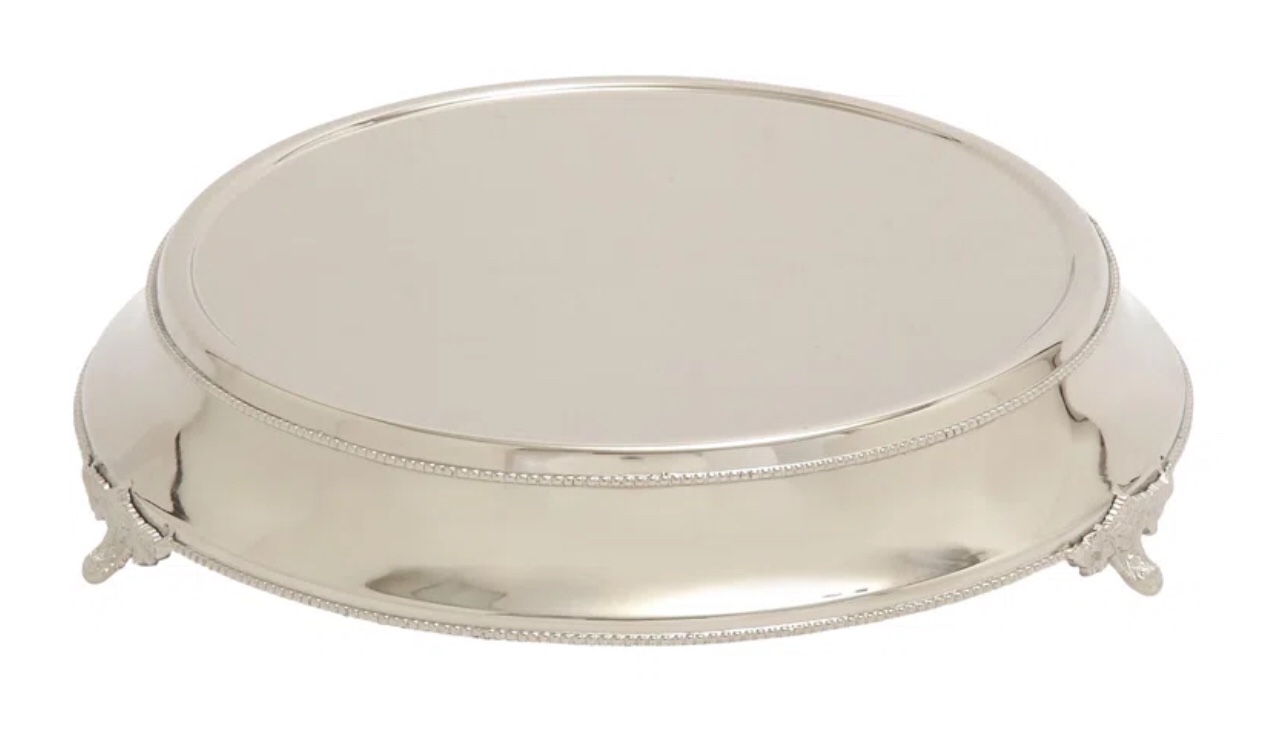 Ernst Silver Stainless Steel Cake Stand 18" x 18" x 4"
