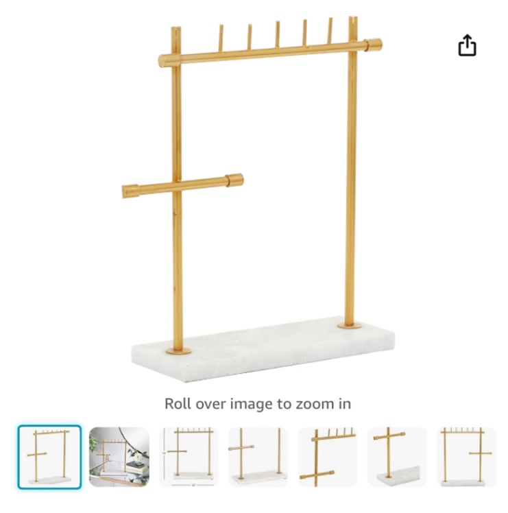 MTL MRBL JEWELRY STND 12"W, 13"H