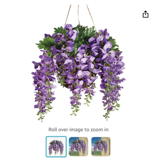 Artificial Cascading Wisteria Bushes