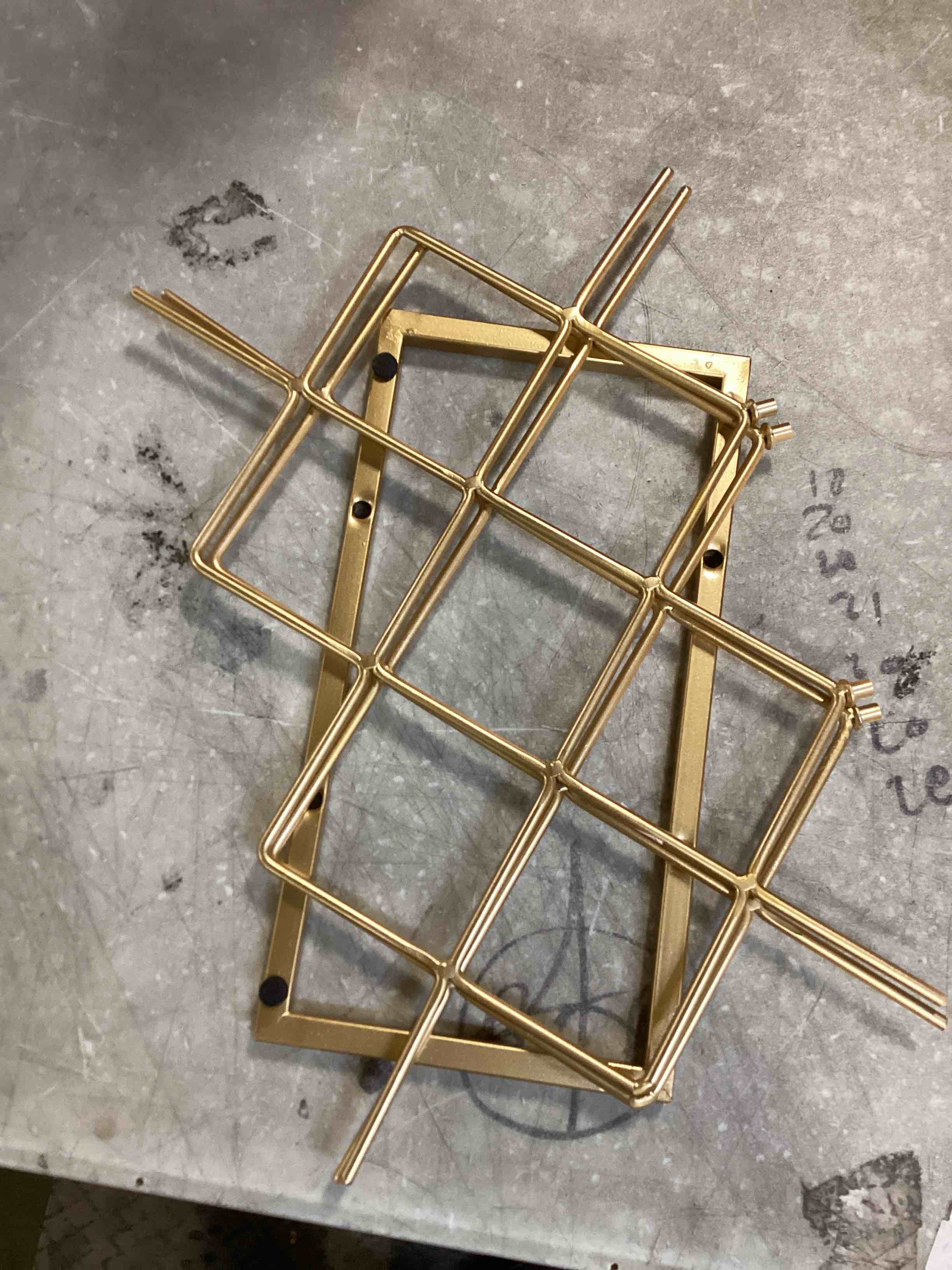 Drincarier Countertop Wine Rack - 10 Bottle Freestanding Modern Gold Metal Small Wine Rack - Tabletop Wine Holder Stand for Cabinet, Pantry, Wine Bottle Storage………