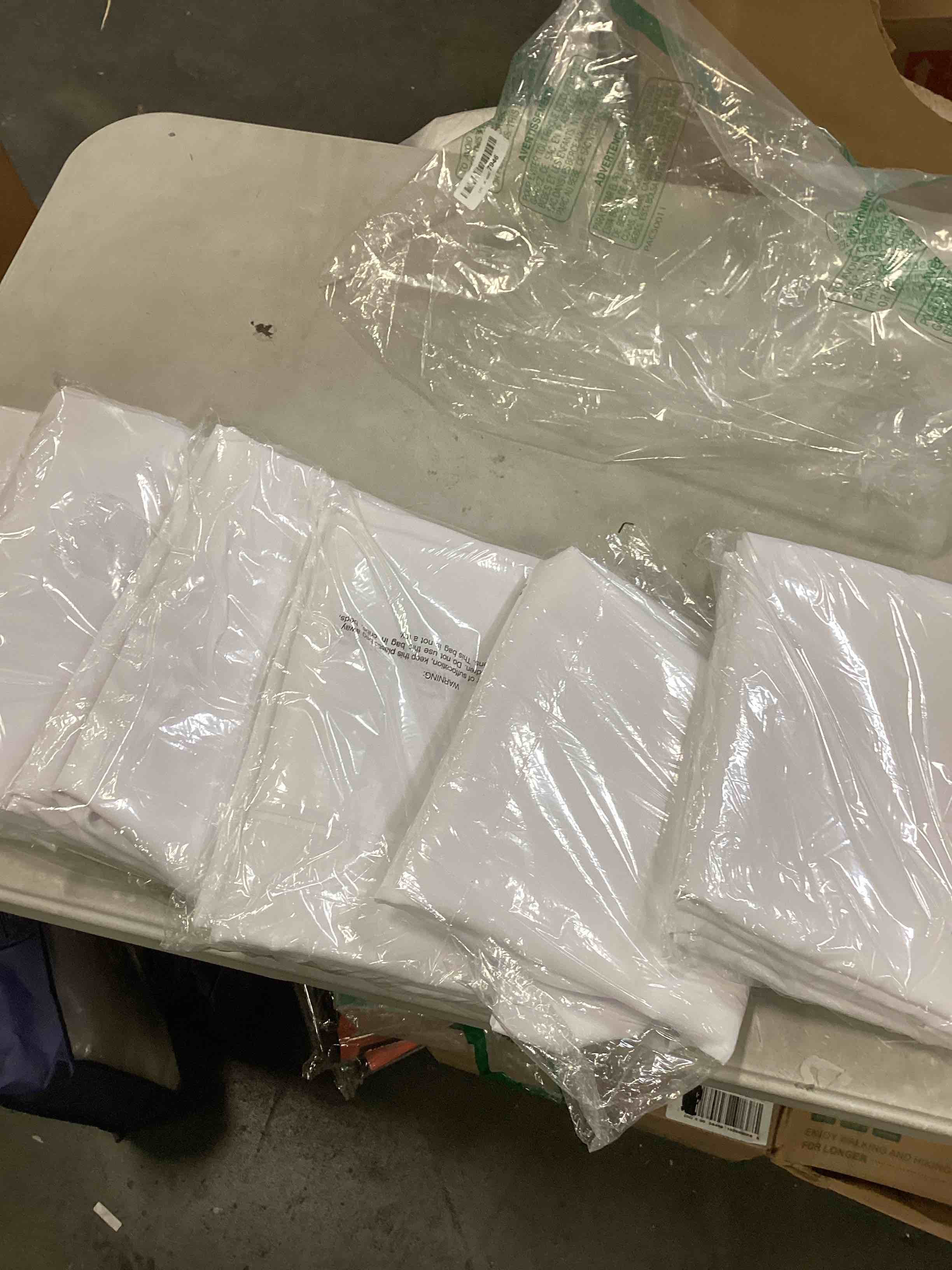 EMART 6 Pack Rectangle Tablecloth, 60 x 126 inch White Table Clothes for 8 Foot Rectangle Tables for Parties Weddings Banquet Picnic Thanksgiving Christmas Event White 60" x 126"- 6 Pack