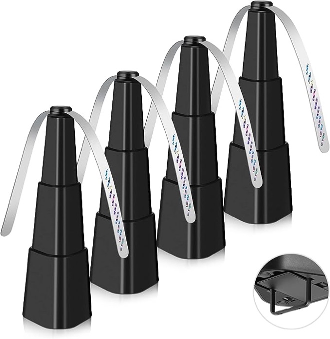 PIMAG Fly Fans for Tables, Fly Repellent Fan Indoor Outdoor with Holographic Blades Keep Flies Away, Batteries Powered Bug Repellent Outdoor for Picnic, Party, Restaurant, Kitchen, and BBQ, 4 Pack Tower-4 Black