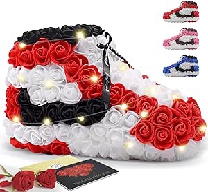 Gifts for Men Him Her, Great Ideas Handmade Fake Rose Shoe with Gifts Box, Birthday Day Gifts for Dad, Him, Boyfriend, Men, Husband, Kids