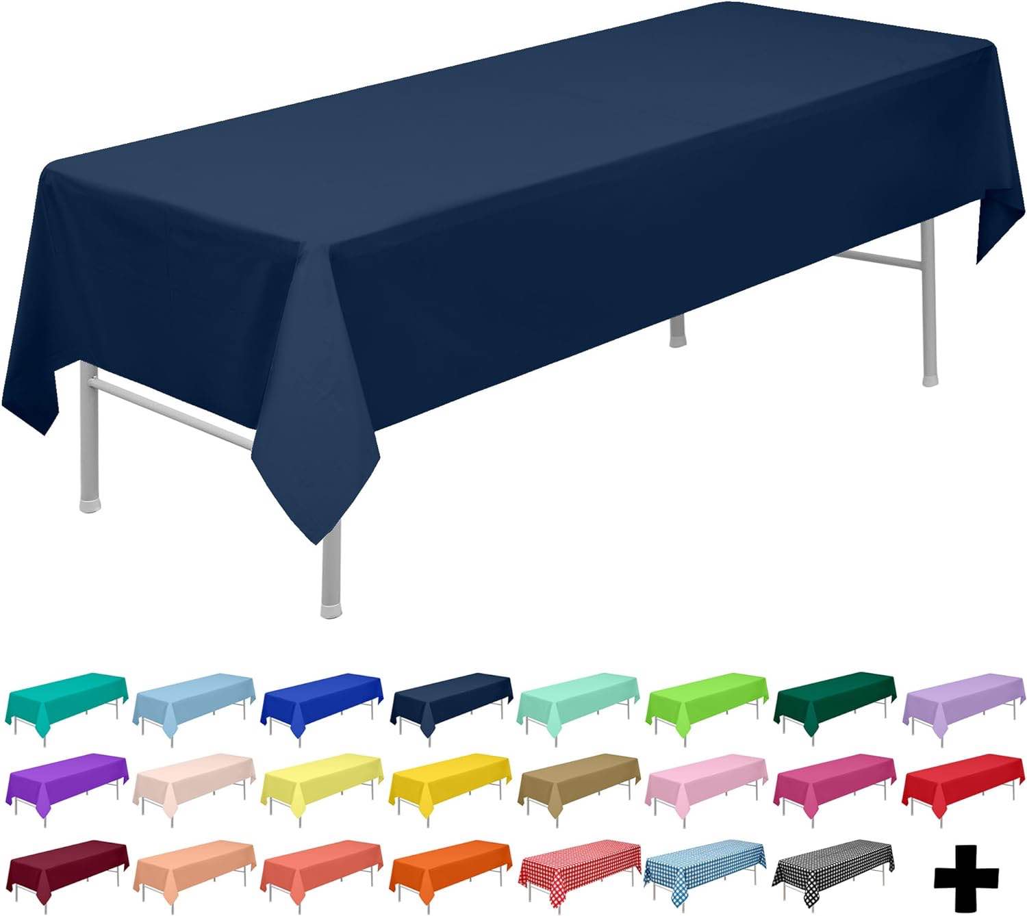 HASJOIN 10-Pack Navy Blue Tablecloths for 6ft Rectangular Tables 60 x 126 Inch Tablecloths 6ft Tablecloths Polyester Tablecloths for Rectangular Tables Washable Tablecloths for Wedding Parties