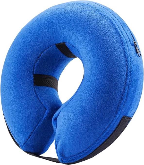 BENCMATE Protective Inflatable Collar for Dogs and Cats - Soft Pet Recovery Collar Does Not Block Vision E-Collar (X-Large, Blue) [Neck:18"-25"] X-Large Blue