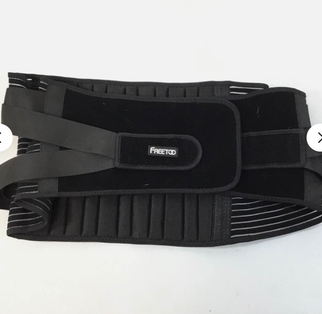 Freetoo Black Back Brace Support Waist Size M  For Back Pain Relief Used