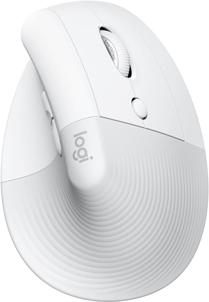 Logitech Lift for Mac Wireless Vertical Ergonomic Mouse, Bluetooth, Quiet Clicks, Silent Smartwheel, 4 Customisable Buttons, for macOS/iPadOS/MacBook Pro/Air/iMac/iPad - Off White (Renewed)