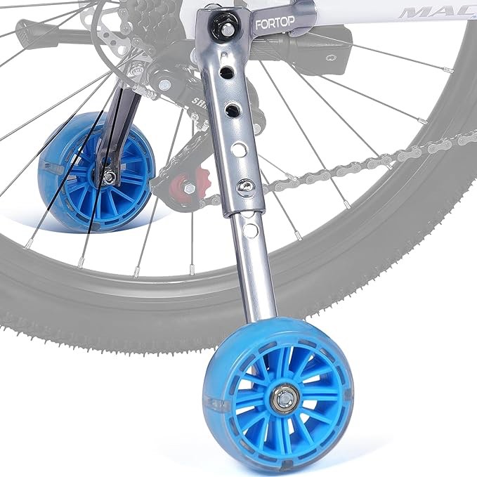 Bike Training Wheels, Pair of Heavy Duty Rear with Stabilizers Mounted Kit for 16 18 20 22 24 inch Kids Boy Girls Variable Bike (Blue, 16-24 Inch)