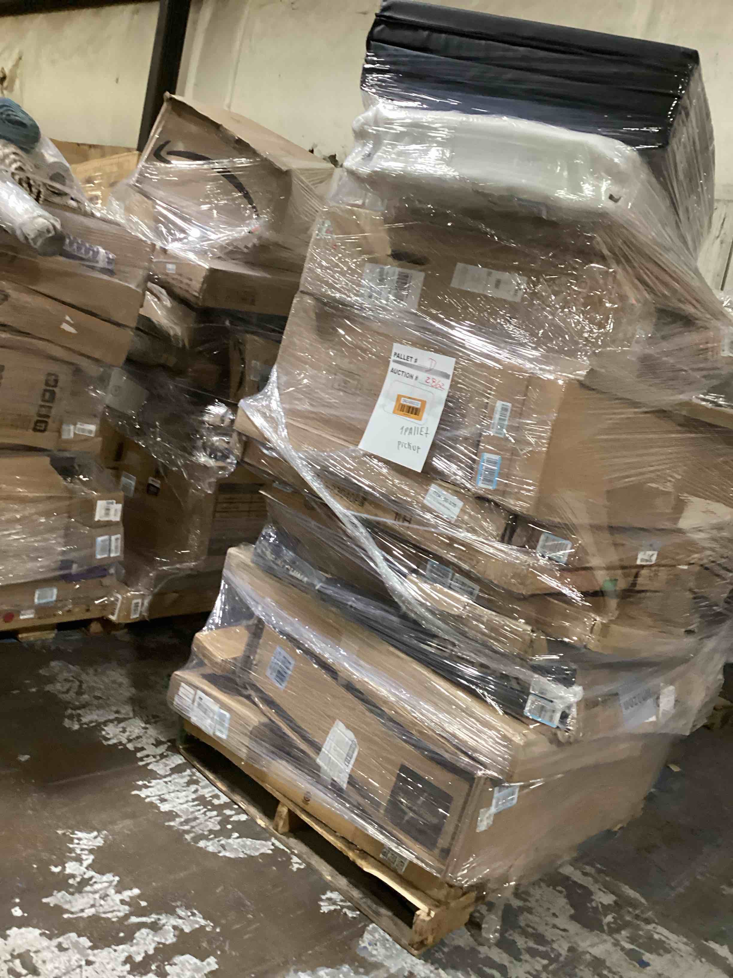 D. skid pallet boxes surprise ( good condition or as is) 30 items or more