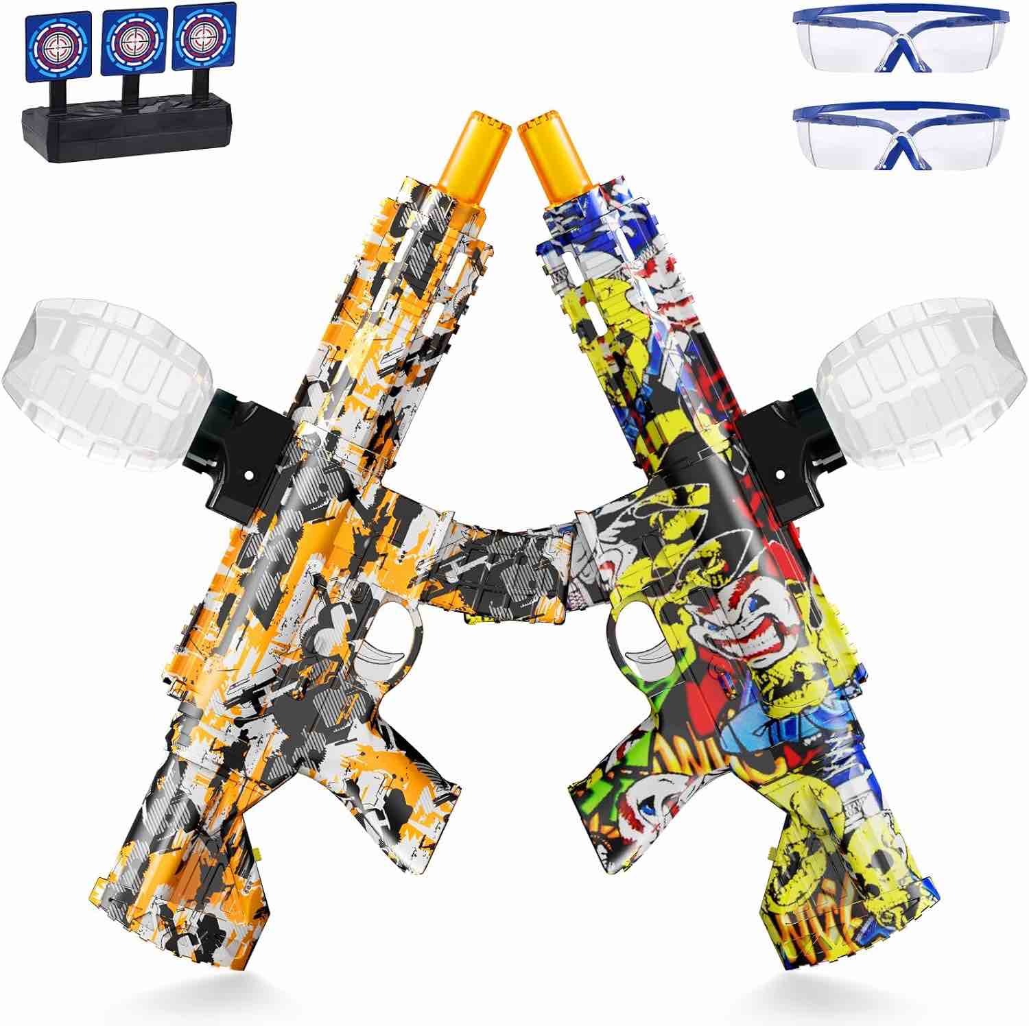 2 Set Electric Gel Splatter Toy, Full Auto and Manual Dual Mode,Outdoor Team Game Toy?Christmas, Halloween, Birthday Parties Gift for Kids Ages 12+