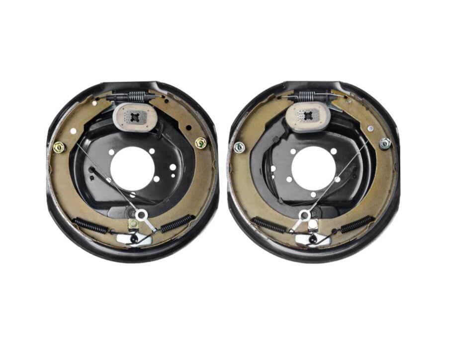 VEVOR Electric Trailer Brake Assembly, 12" x 2", 1 Pair Self-Adjusting Electric Brakes Kit for 7000 lbs Axle, 5-Hole Mounting, Backing Plates for Braking System Part Replacement (1 Right + 1 Left)