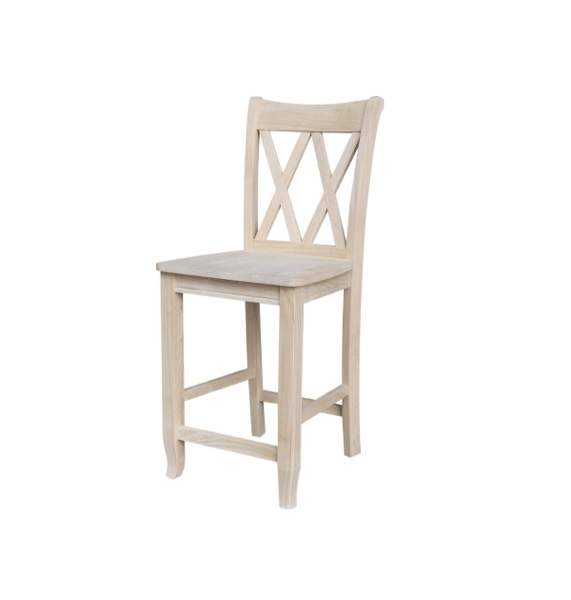 double x back stool 30 inch, natural, s-2003