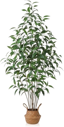 Ferrgoal Artificial Eucalyptus Tree, 63 Inch Tree Fake Plant in Pot for Home and Office Decor, Potted Faux Plants Tall Artificial Trees for Indoor, Outdoor, Lifelike Home Decoration 1 5.2 FT