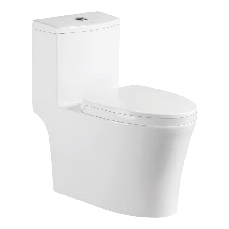 MUYE 1.28 Gallons GPF Elongated Comfort Height Floor Mounted One-Piece Toilet