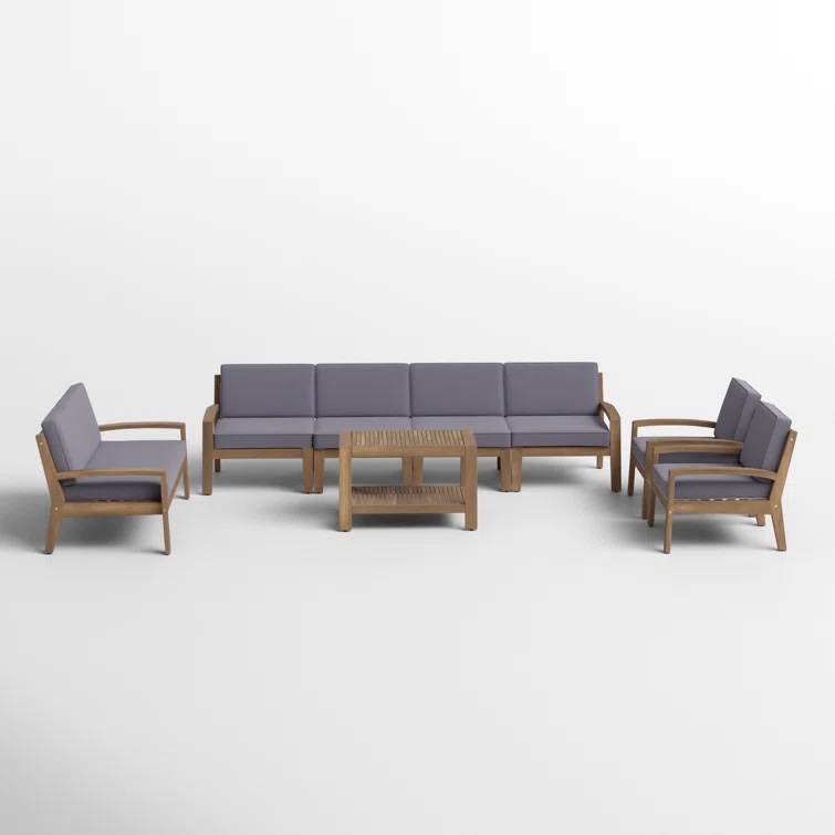 Poe Outdoor 8 Piece Sectional Seating Group with Cushion *incomplete* 