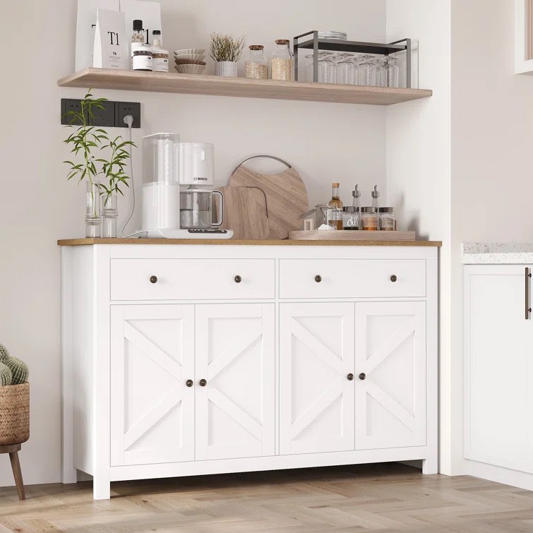 Zosia 55.1" Modern Sideboard Buffet, Credenza Storage Cabinets, Adjustable Shelves