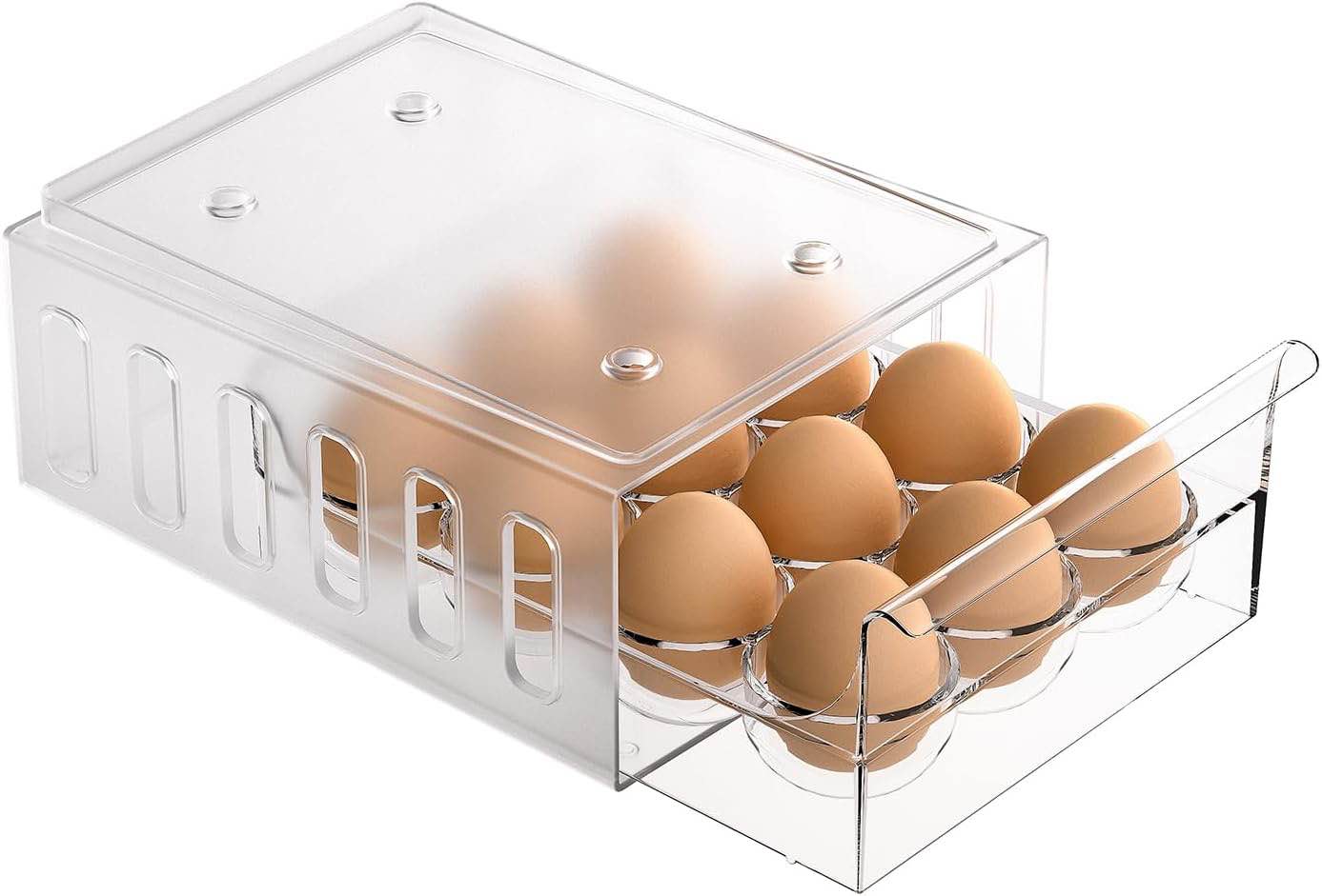 Stackable 1 Dozen Egg Container Storage Drawer