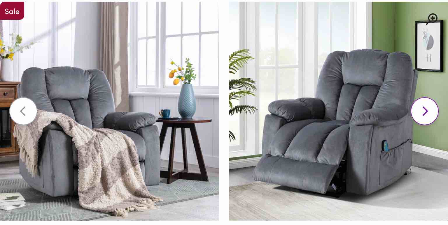 40"Wide Power Lift Recliner Chair with Heated Massage System Upholstered Relaxing Chair ( incomplete box 1/3)