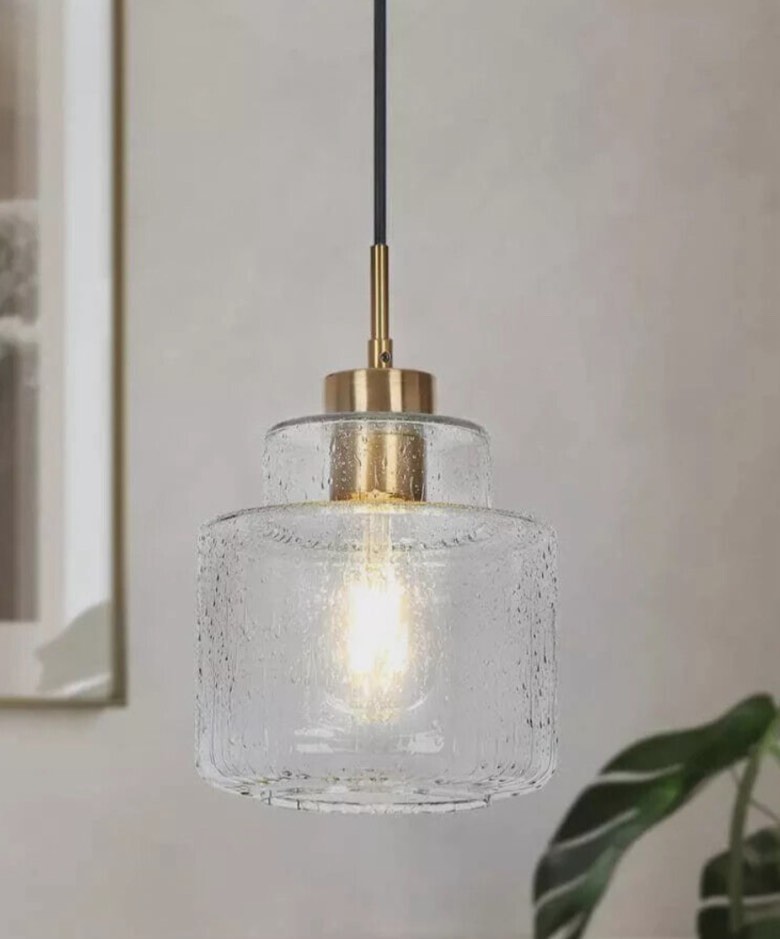 Uolfin Gold 1-Light Black Dining Room Island Hanging Pendant Light