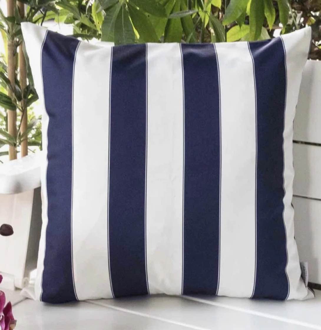 Moraga Striped Indoor/Outdoor Reversible Throw Pillow (Set of 2)