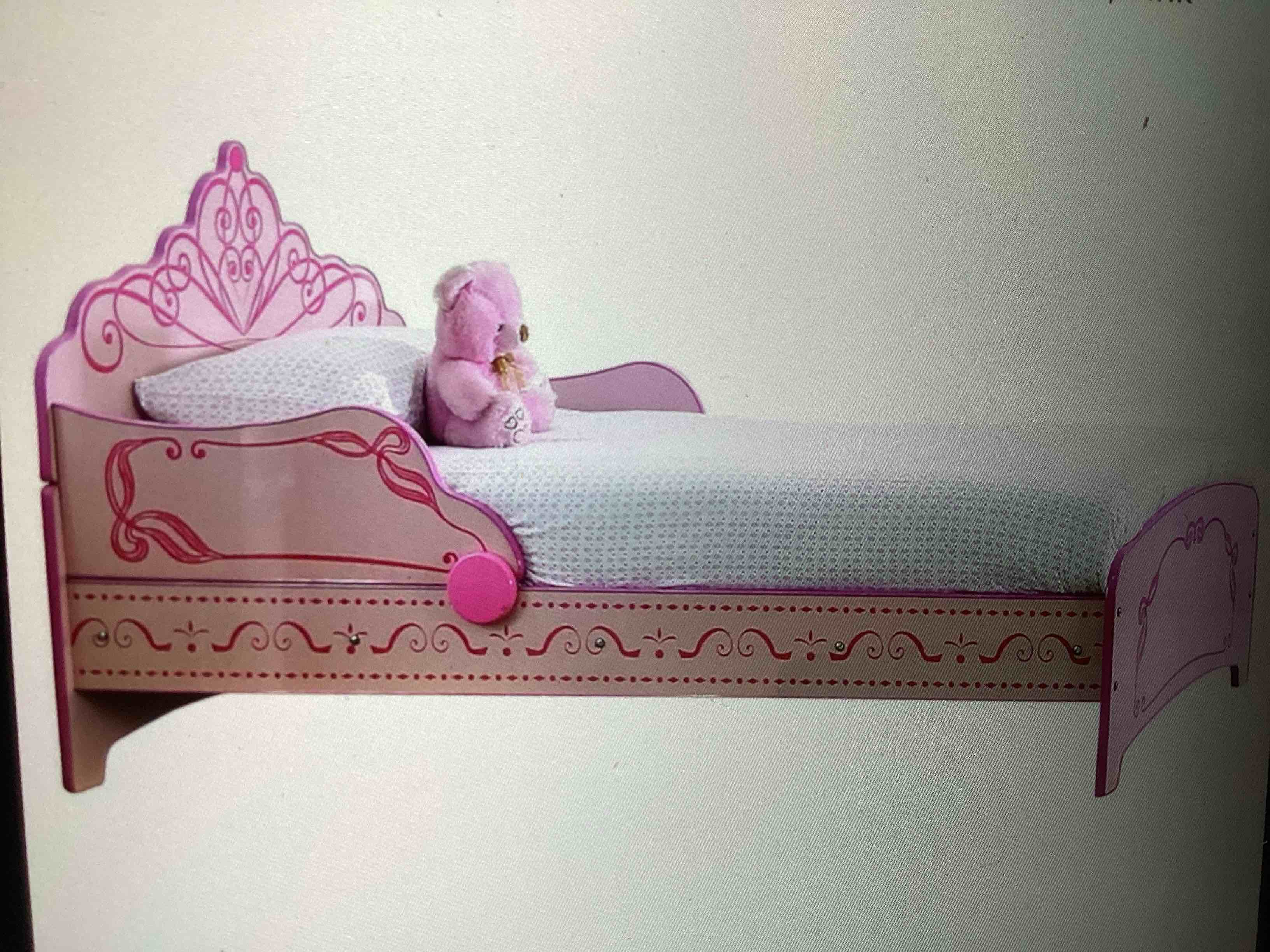 Garlington Twin Bed Frame, Step Board, Decorate Piece, Square Pipe, Round Pipe, Plywood Slat, Small Round Pipe