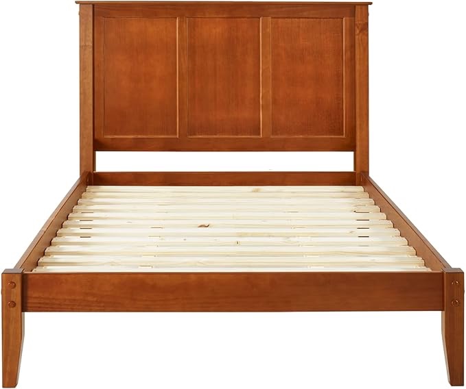 Camaflexi Shaker Style Platform Bed/Solid Wood/No Box Spring Needed/Mattress Foundation has 12 Wood Slats and Center Supports/Easy Assembly (Queen, Cherry) (incomplete box 1 of 2 only)