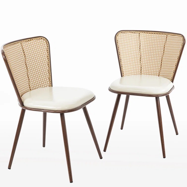 Anuhea Faux Leather Rattan Side Chair