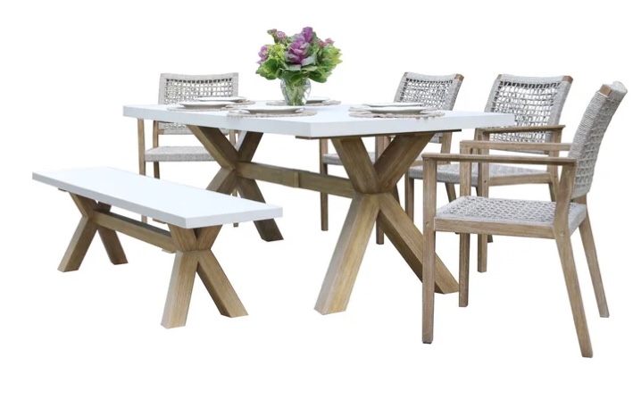 fleur eucalyptus outdoor picnic table (incomplete)