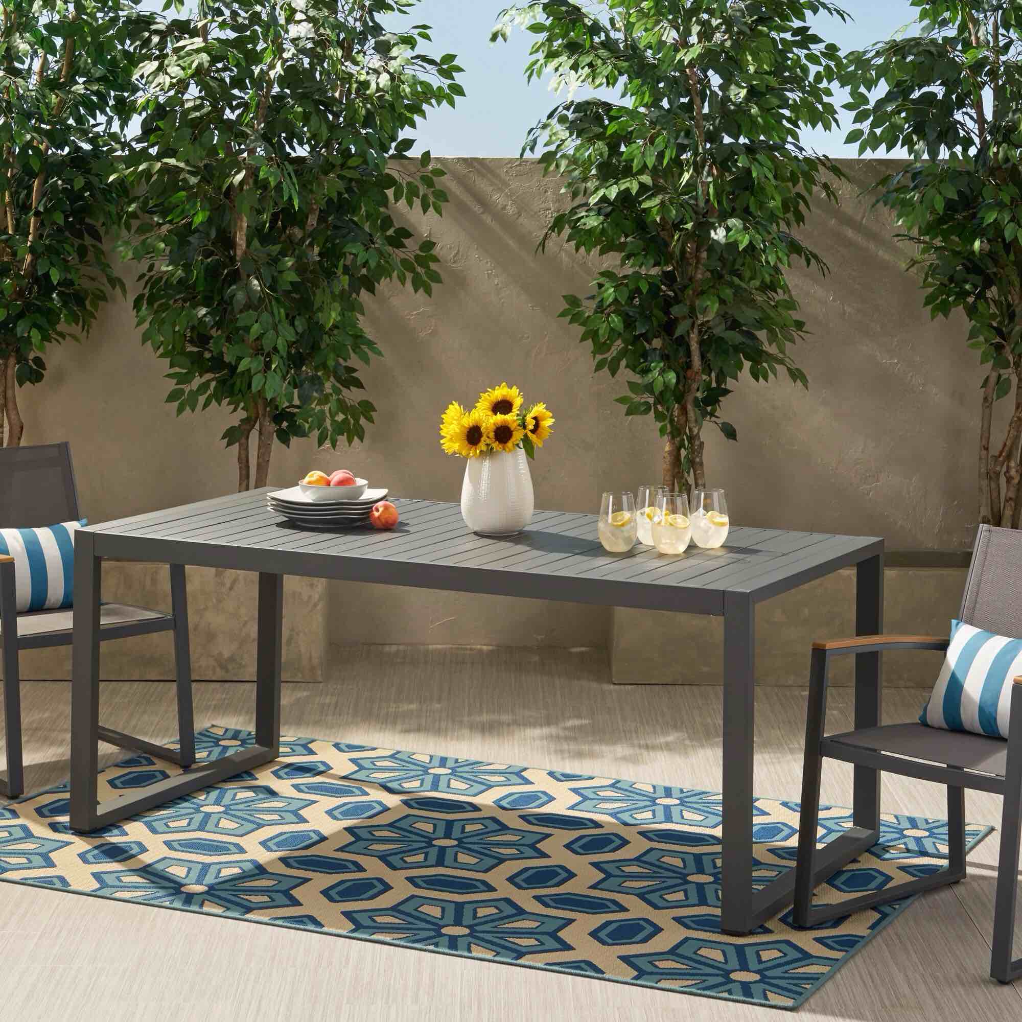 Navan Outdoor Dining Table Gray