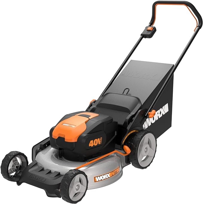 Worx Nitro 40V 20" Cordless Lawn Mower , 3-in-1 Battery Lawn Mower w Collapsible Handle Lawn Mower 
