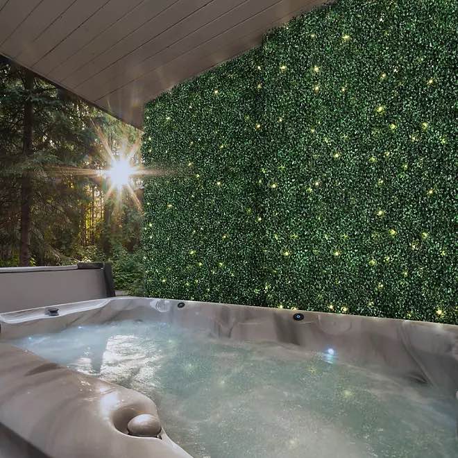 Select Surfaces Artificial Boxwood Hedge Panels With Lights 2 Pack