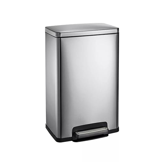 Tramontina 13 Gal Step Trash Can, Stainless Steel